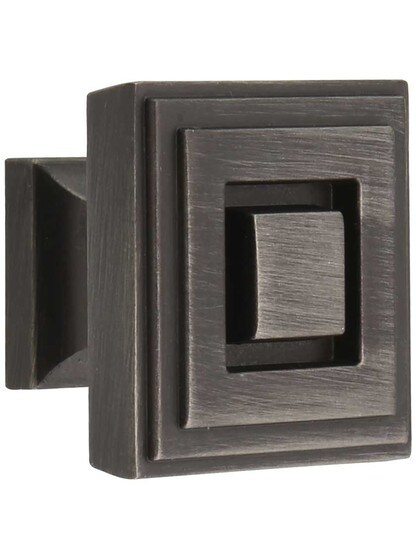 Delmar Cabinet Knob - 1 1/4 inch Square in Brushed Pewter.